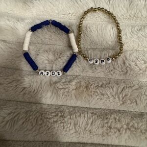 Blue and Gold Kids Beaded Bracelets